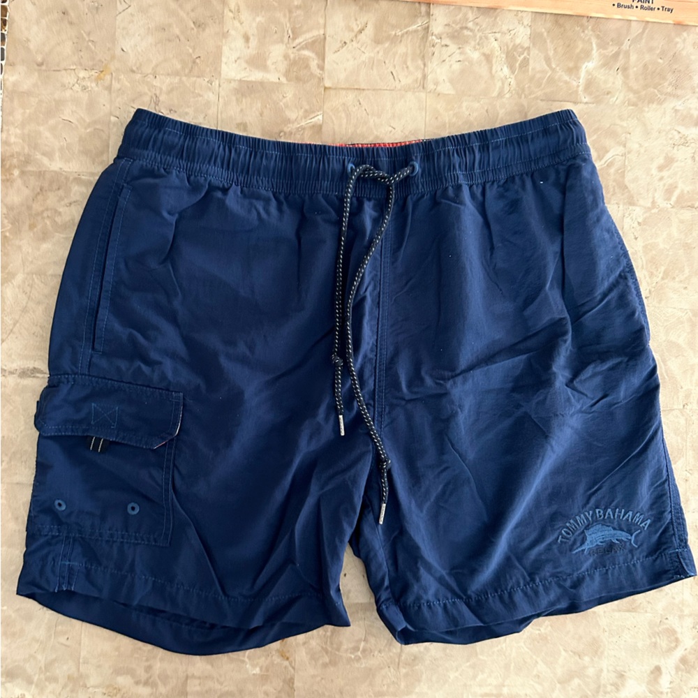 TOMMY BAHAMA mens‎ swim trunks board shorts blue Size M